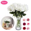 10 Pcs Artificial Rose Simulation Fake Flowers (White)