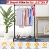15kg/33lbs Garment Racks 3.12ft-4.80ft Height Adjustable Clothes Stand Foldable Clothes Hanger w/ Wheels Storage Shelf For Dormitory Home