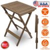 Outdoor Side Table Portable Folding Table Rectangular Small Wooden End Table for Coffee Tea Garden Balcony Yard Porch Lawn Patio