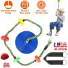 Climbing Rope Tree Swing Outside Trees House Disc Swing Toys With Colorful Platform Disc Seat For Swinging Climbing Standing Holds Up to 242LBS