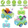 2Pack Dinosaur Remote Control Cars for Toddlers Rechargeable RC Cars with Light Music Birthday Gift For Boys Girls Aged 3 4 5 6 Years Old