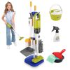 14Pcs Kids Cleaning Toy Set Toddler Housekeeping Pretend Play Kit with Vacuum Cleaner Broom Mop Organization Stand for Boys Girls Aged 3 4 5