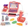 Kids Cash Register Pretend Play Cashier Toy with Scanner Calculator Credit Card Money Grocery Products Educational Toy Gift for Kids Aged 3 4 5 6 Year