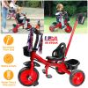 Children\'s Tricycle Bicycle 3 Wheel Toddler Bike w/ Adjustable Push Rod Safe Belt Two Boxes For 1 to 6 Years Old Boys Girls