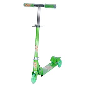 3 Wheel Kick Scooter For Kid Aged 2-8 Foldable Flashing Wheel Strip Toddler Scooter w/ Height Adjustable (Option: Green)