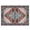 6x9FT Vintage Area Rug Modern Non Slip Carpet Boho Low Pile Soft Rug Waterproof Machine Washable Rug for Living Room Bedroom Kitchen Dining Room Under