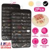 2Pcs Hanging Jewelry Organizer Earring Necklace Bracelet Holder Double-sided 80 Pockets Accessory Storage Pocket