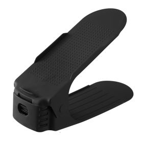 10Pcs Shoe Slot Organizer Shoe Storage Slot Space Saver Shoe Rack Holder Adjustable for High Low Heels Sneakers Boots Sandals (Option: BLK)