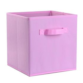 iMounTEK 4 Pack Foldable Storage Cube Bins Cloths Closet Space Organizer Basket Shelves Box for Clothes Toys Books Cabinet (Option: Pink)
