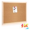 Notice Cork Board Double Sided Bulletin Board w/ Wood Frame Pushpin Hangers Hemp Rope for School Home Office Shop