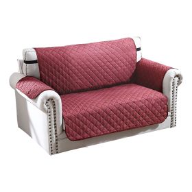 Reversible Sofa Cover Chair Loveseat Couch Slipcover Microfiber Cushion Furniture Protector Shield Water-Resistant w/ Elastic Strap for Kids Pet Dog C (Option: 2S_Tan)