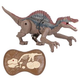Remote Control Dinosaur Toys Jurassic Realistic RC Dinosaur Rechargeable T-Rex Walking Robot with 3D Eye Roaring Sounds Red Light Remote Control for 3 (Option: Beige)