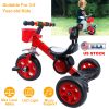 Kid Tricycle Bicycle 3 Wheel Toddler Bike Indoor Outdoor Pedal Bike For Children Aged 3 To 5 w/ Light & Music