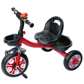 Children\'s Tricycle Bicycle 3 Wheel Toddler Bike W/ Two Boxes Big Seat For 1 to 6 Years Old Boys And Girls (Option: Red)