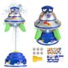 UFO Water Sprinkler Outdoor Summer Rocket Toy With Colorful LED Lights 360° Spinning 1.64FT To 6.56FT Adjustable Height Birthday Summer Gift For Girls