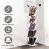 8 Tier Vertical Shoe Rack Narrow Free Standing Storage Organizer for Entryway Space-Saving Stackable Shoe Holder Corner Shoe Tower For Entryway Bedroo