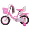 16in Carbon Steel Kid Bike with Backpack Streamers Helmet Detachable Training Wheels