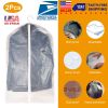 2Pcs Garment Bags Washable Transparent Suit Bags Breathable Dust-proof Travel Clothes Cover w/ Full Zipper for Storage Dance Costumes Suits