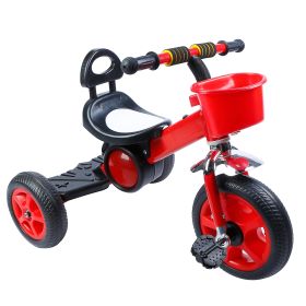 Kid Tricycle Bicycle 3 Wheel Toddler Bike Indoor Outdoor Pedal Bike For Children Aged 3 To 5 w/ Light & Music (Option: Red)