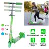 3 Wheel Kick Scooter For Kid Aged 2-8 Foldable Flashing Wheel Strip Toddler Scooter w/ Height Adjustable