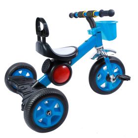 Kid Tricycle Bicycle 3 Wheel Toddler Bike Indoor Outdoor Pedal Bike For Children Aged 3 To 5 w/ Light & Music (Option: Blue)