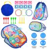 5 in 1 Bean Bag Toss Game Toy Corn Hole Game Beanbag Toss Game Dart Board Game Loop Toss Game Outdoor Activities Party Backyard Games Set for Boys Gir