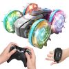 2 In 1 Amphibious RC Car Waterproof Stunt Car with Wrist Controller 4WD 360° Rotating Gesture Car with RGB Lights for Kids Aged 6+ Years Old Double-si