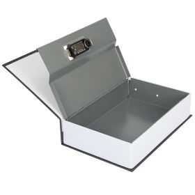 Portable Book Safe with 3-Digit Combination Lock Diversion Safe Money Jewelry Storage Box (Option: Black_S)