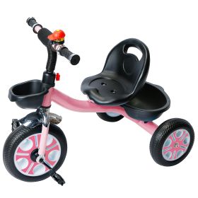 Children\'s Tricycle Bicycle 3 Wheel Toddler Bike W/ Two Boxes Big Seat For 1 to 6 Years Old Boys And Girls (Option: Pink)