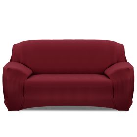 Sofa Cover Printed Stretch Sofa Furniture Cover Soft Sofa Slipcover Polyester Furniture Protector Cover (Option: RedWine_3S)