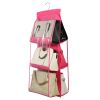 Hanging Handbag Organizer w/ 6 Pockets Closet Purse Storage Shelves Holder Hanging Shelf Bag